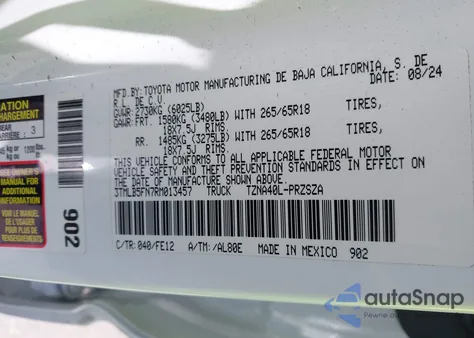 2024 Toyota Tacoma Trd Sport 2Wd from USA, damaged, VIN 3TMLB5FN7RM013457